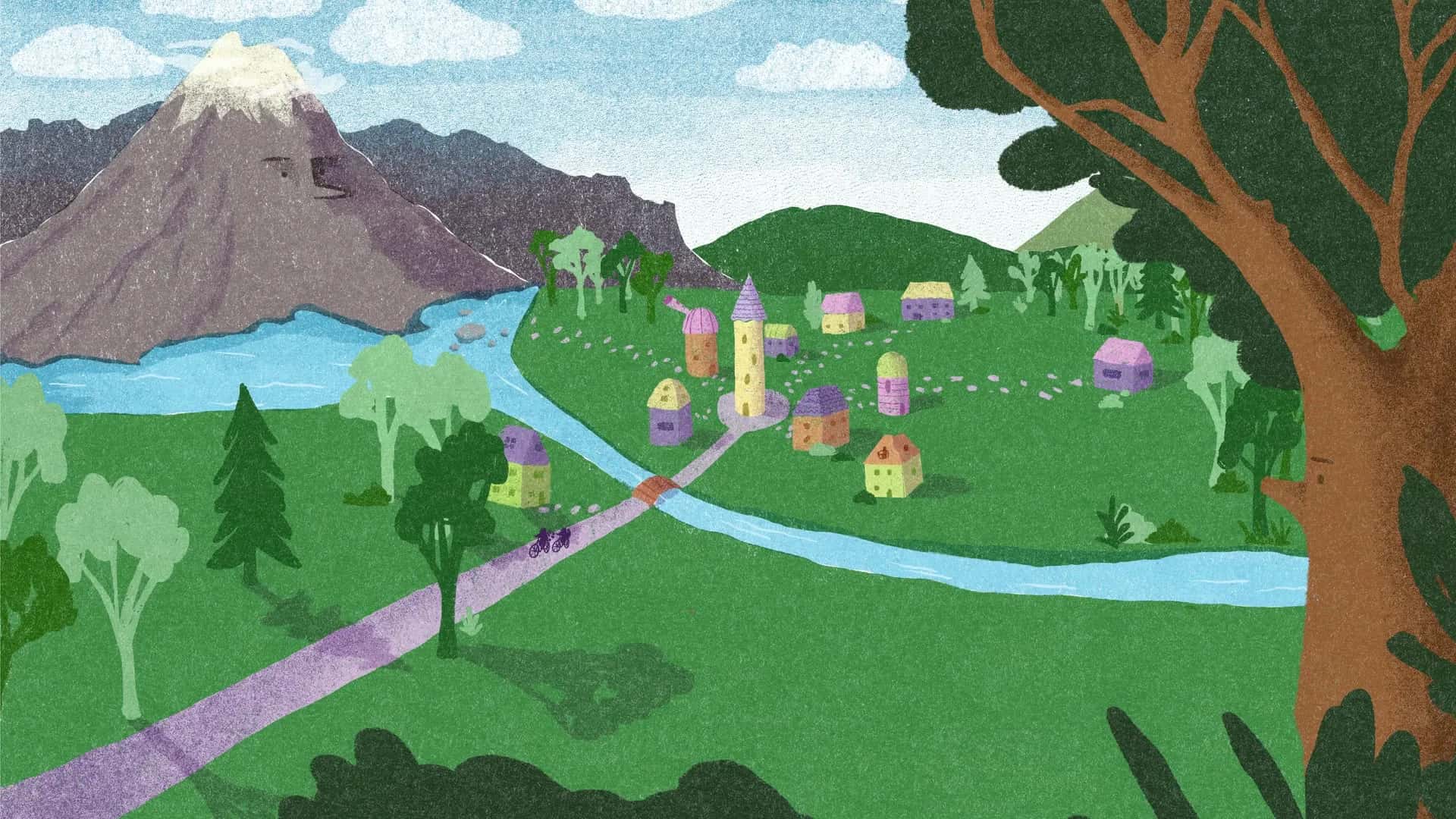 Illustratie van het dorp Sonemon